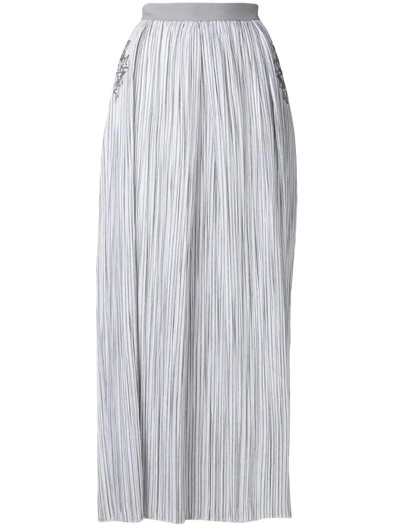 striped maxi skirt with sequin star details