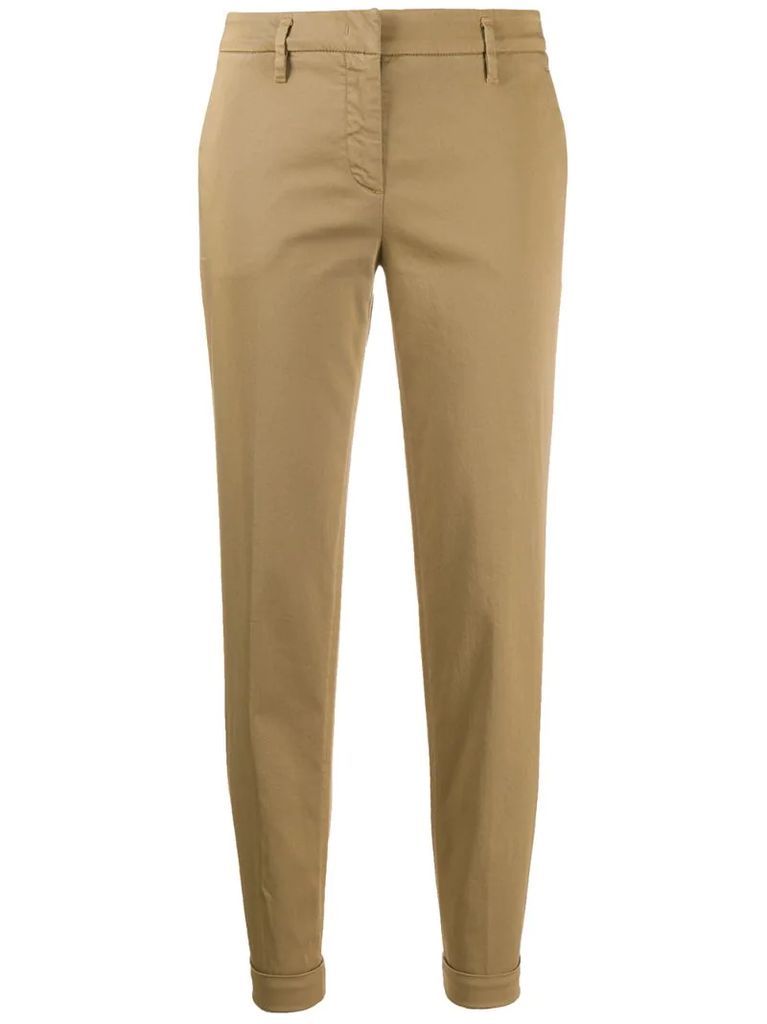 mid-rise cropped chinos