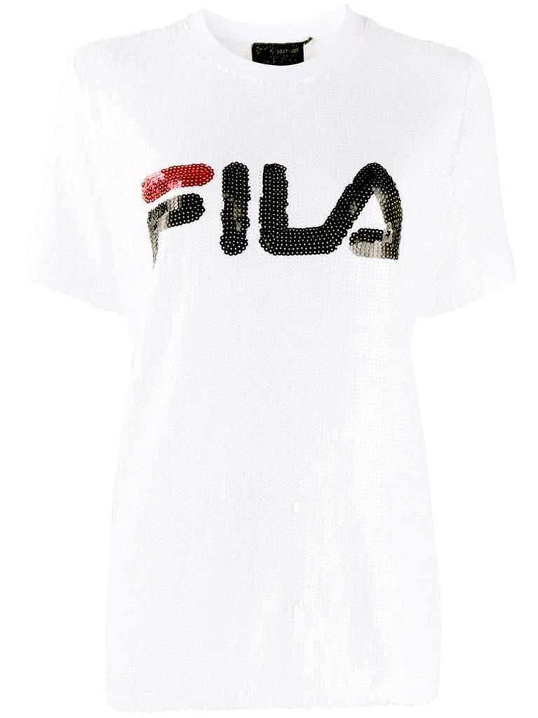 sequin embroidered logo T-shirt