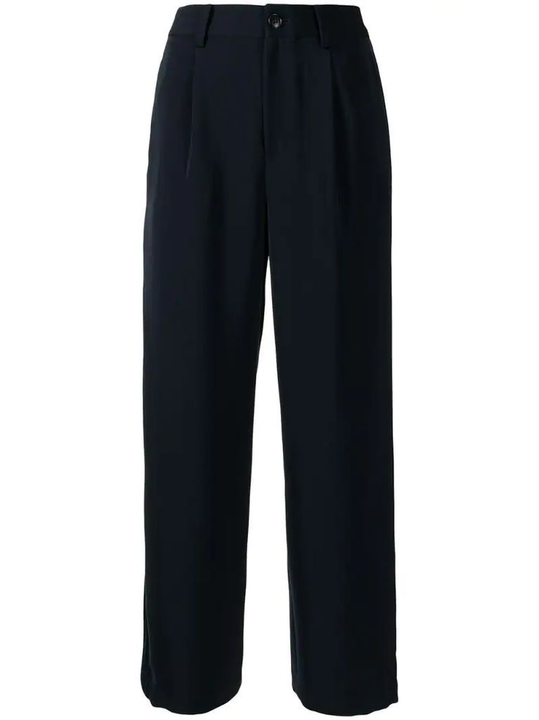 knitted-side stripe trousers