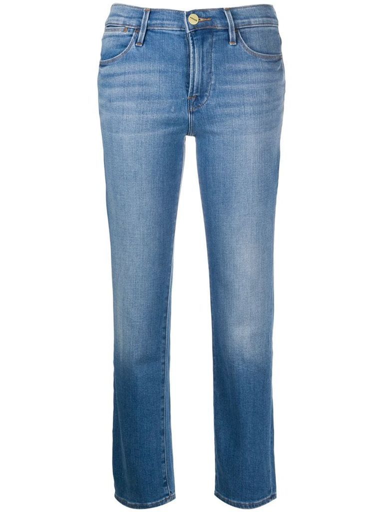 Le High straight-leg cropped jeans