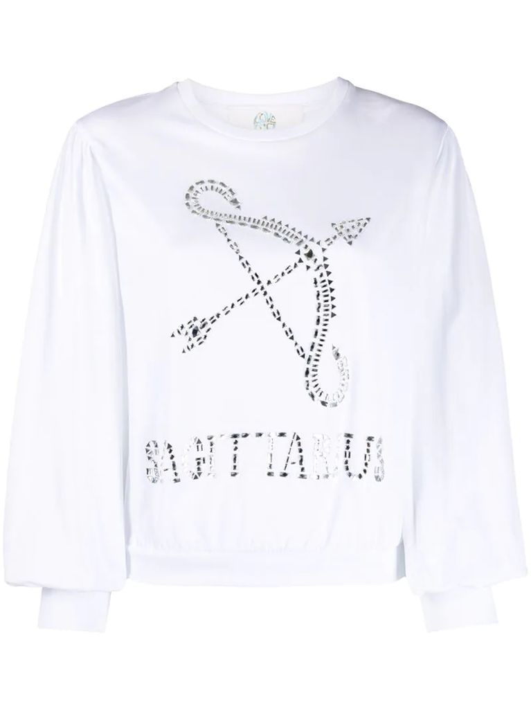 Sagittarius crystal-embellished sweatshirt