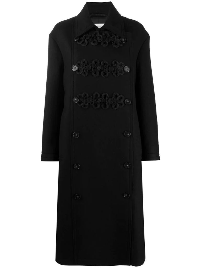 embroidered detail coat