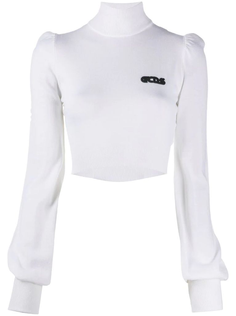 cropped roll-neck jumper