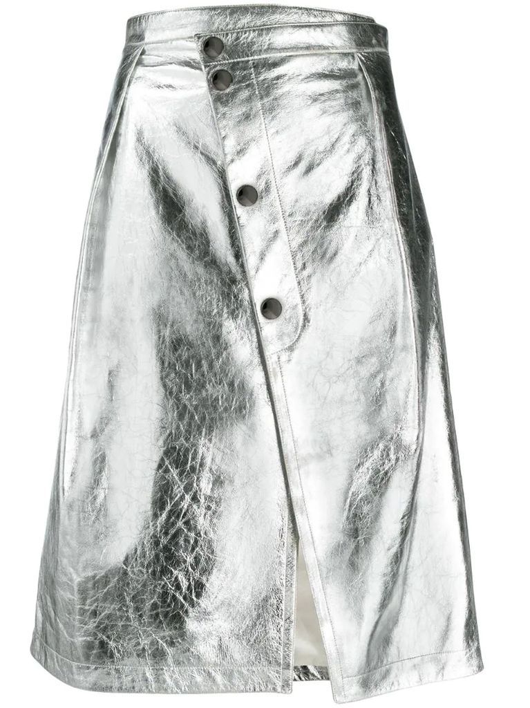 metallic A-line skirt