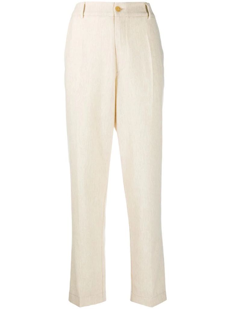 high-waisted straight trousers