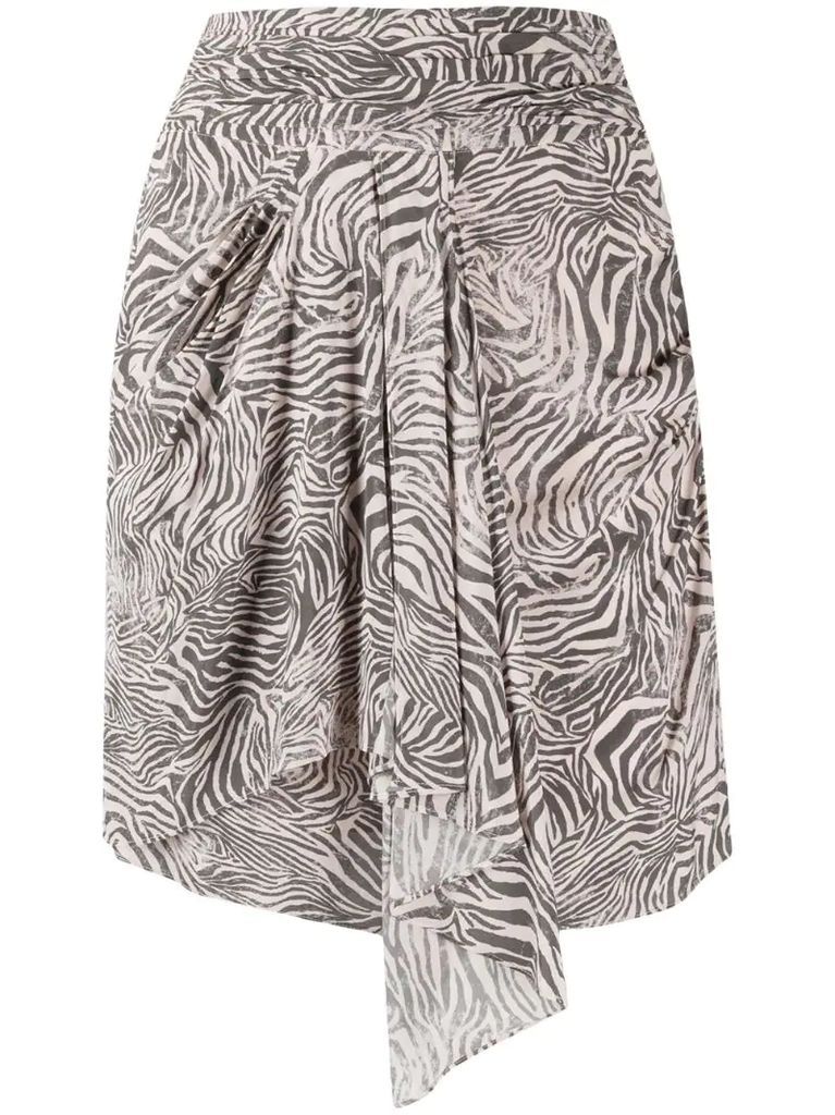 Siowa zebra-print mini skirt