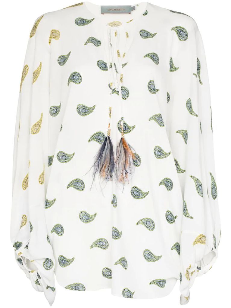 Geva paisley-print long-sleeve blouse