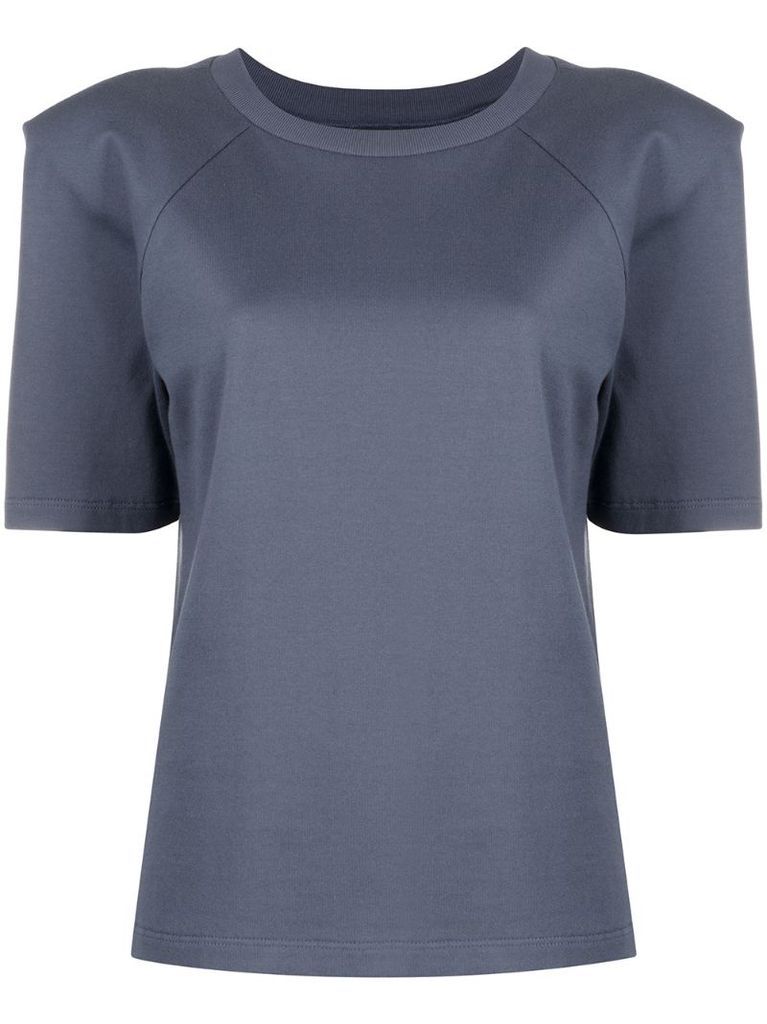 short-sleeved shoulder pads T-shirt