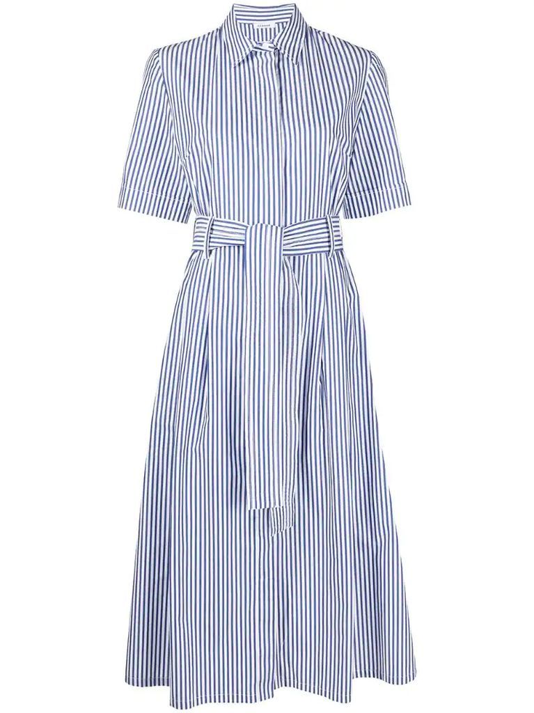 stripe-print shirt dress