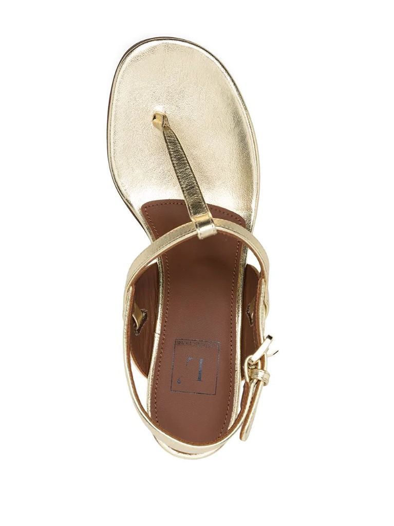 block-heel leather sandals