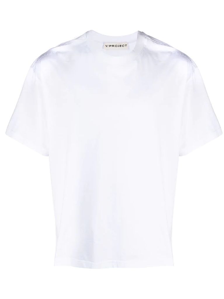 cut-out plain T-shirt