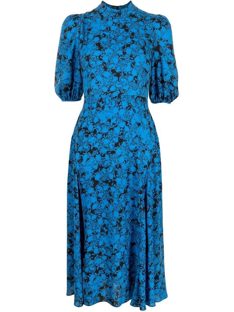 abstract print midi dress