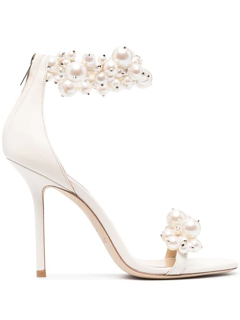Maisel 100mm pearl-embellished sandals