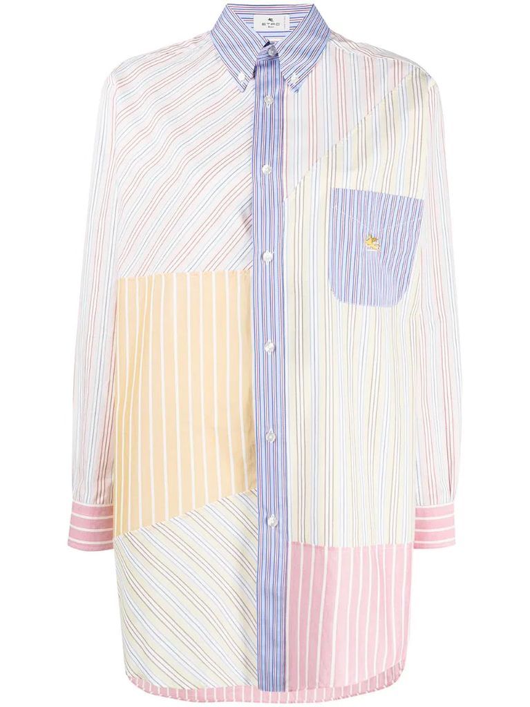 multi-stripe cotton shirt