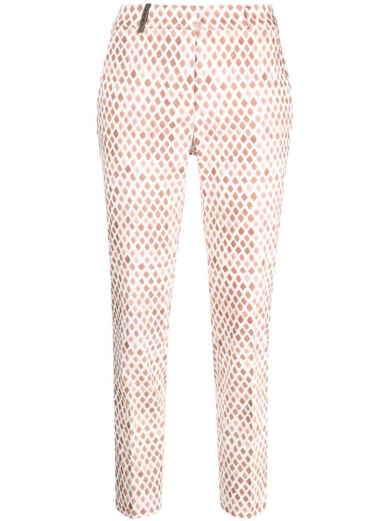 abstract pattern print trousers