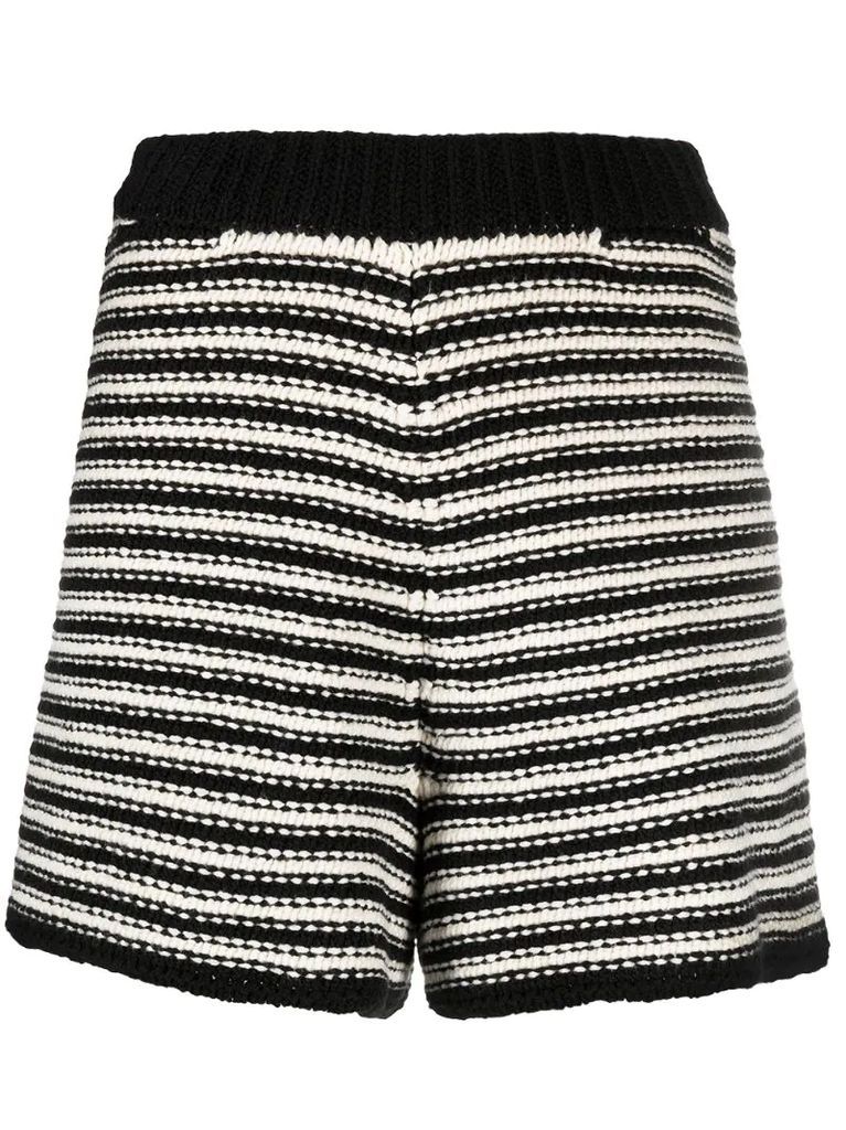 patterned intarsia-knit shorts