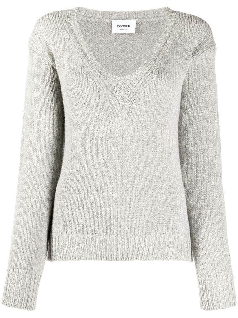 v-neck chunky knit jumper