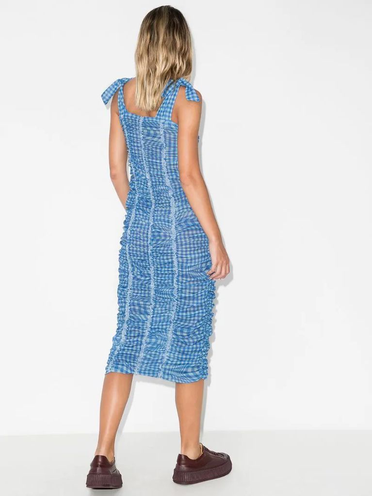 x Browns 50 Severine ruched gingham-print dress