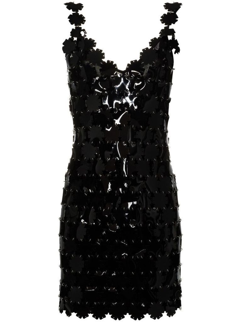 chain-link disc cocktail dress