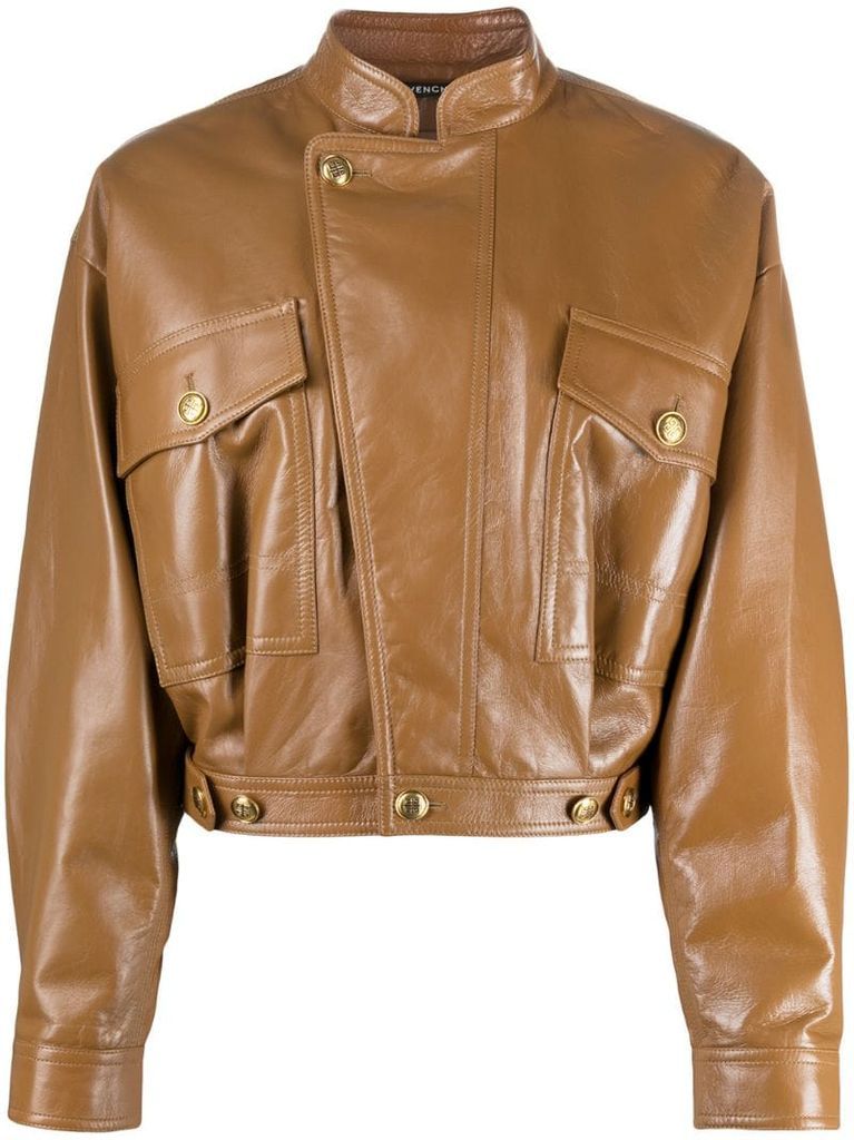 cropped lambskin jacket