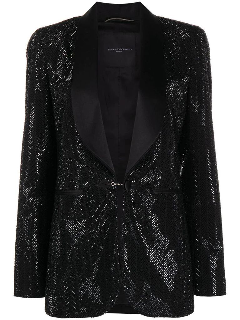 glitter button blazer