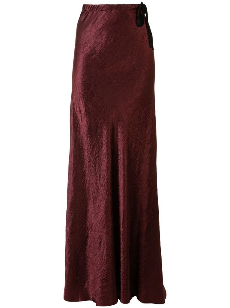 velvet maxi skirt