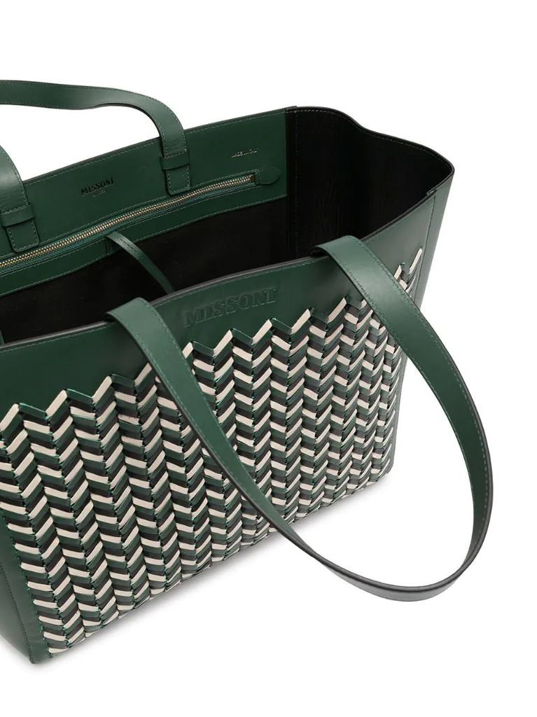 woven top-handle tote