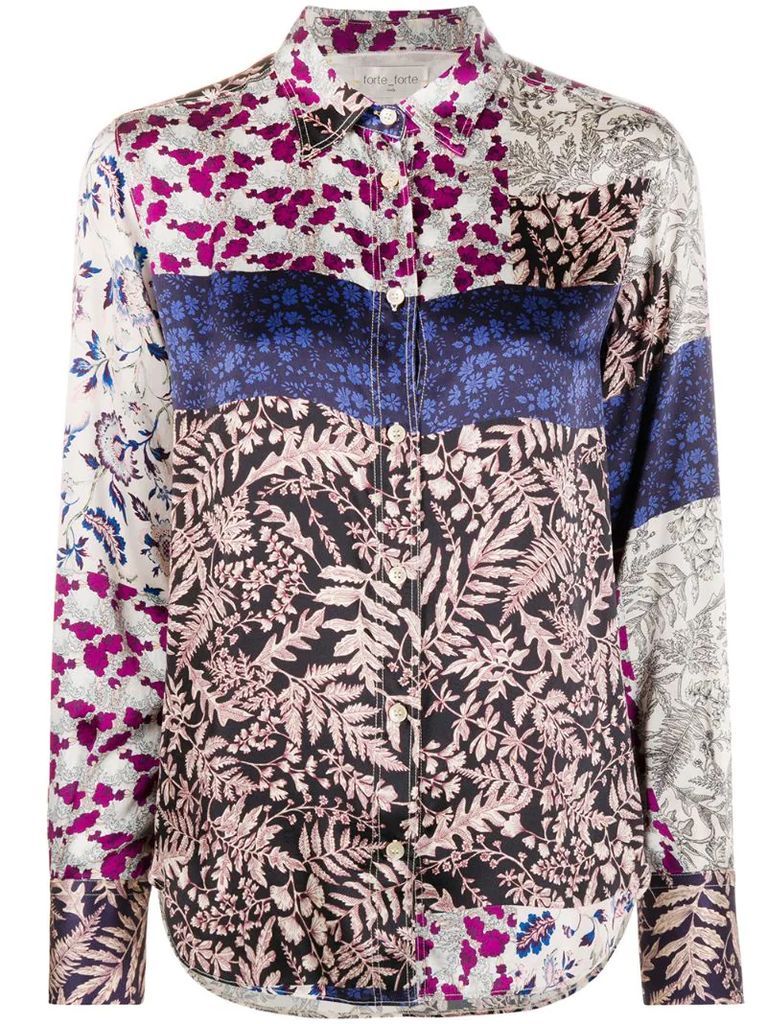 mixed floral print shirt