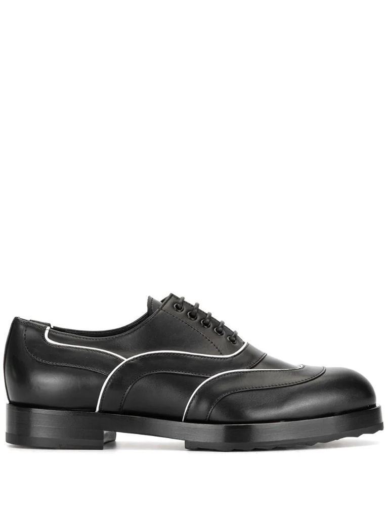 contrast piping lace-up shoes
