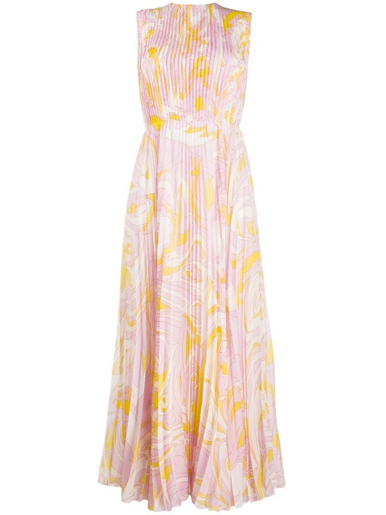 Dinamica print long dress