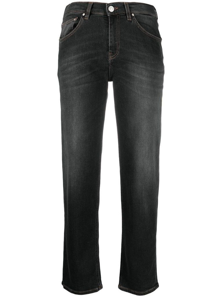 cropped straight-leg jeans