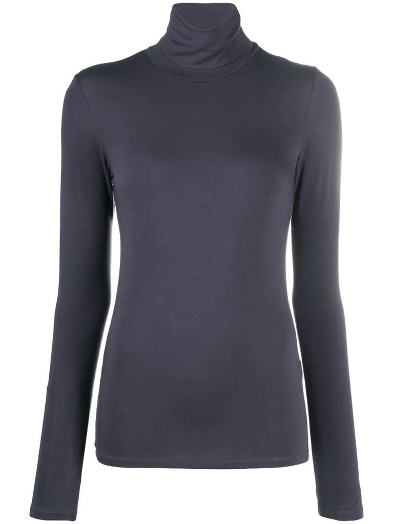 roll neck stretch-fit sweater