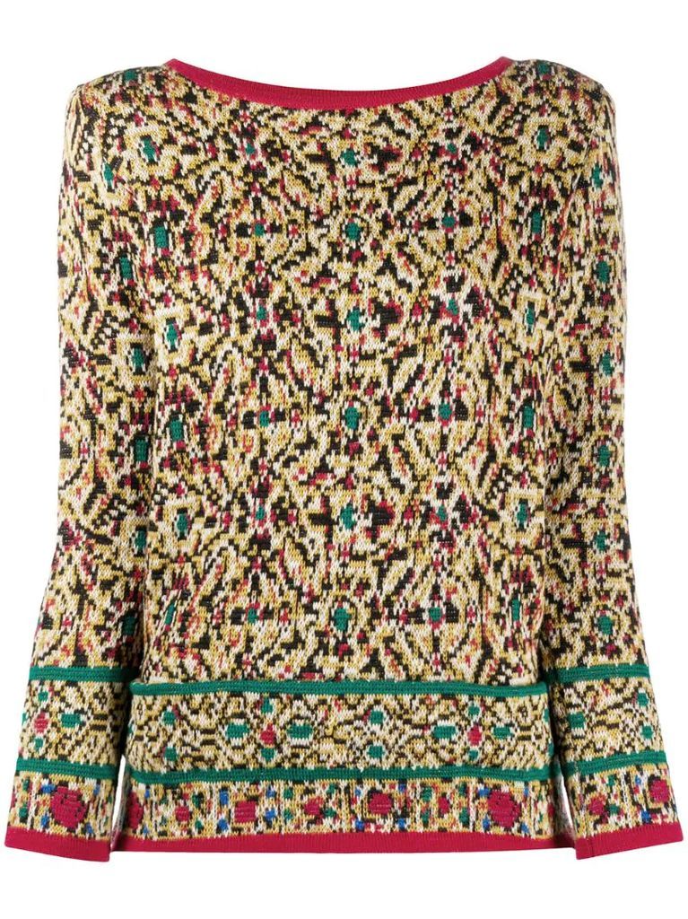 1980s floral pattern jumper
