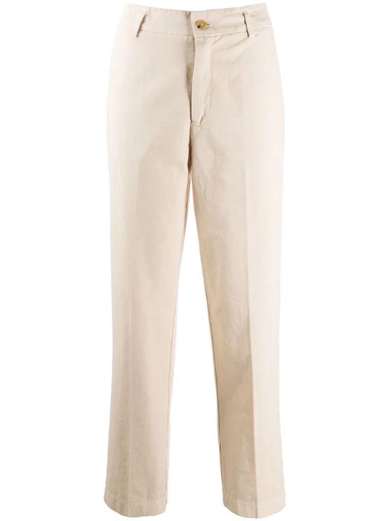 pleat detail cropped trousers