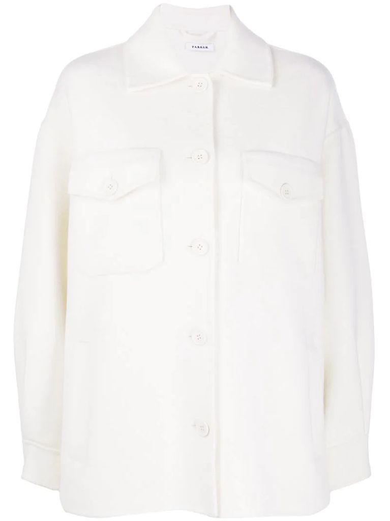 fringed chest-pocket shirt jacket