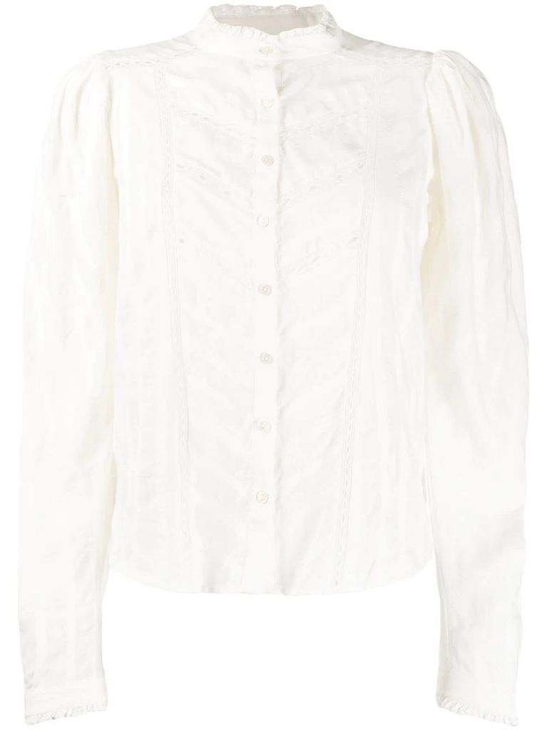 panelled cotton blouse