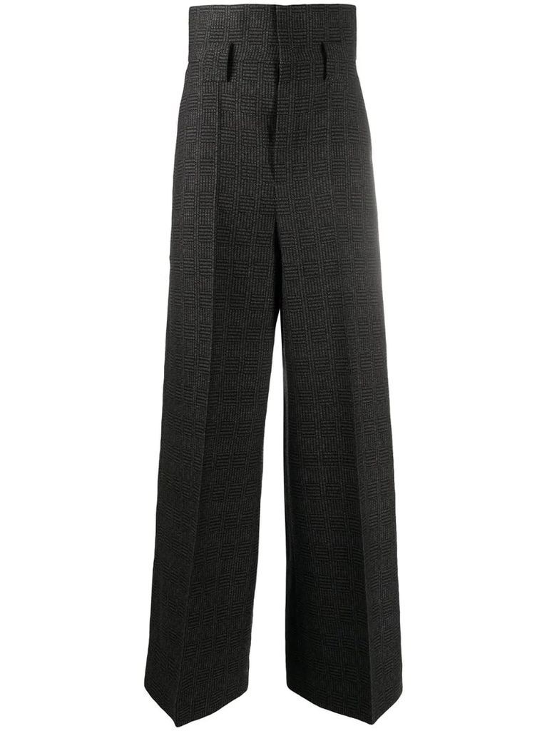 Prince of Wales wide-leg trousers