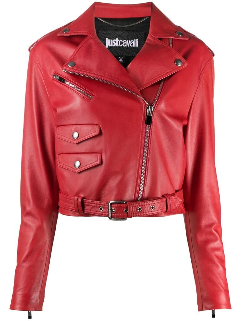 cropped biker jacket