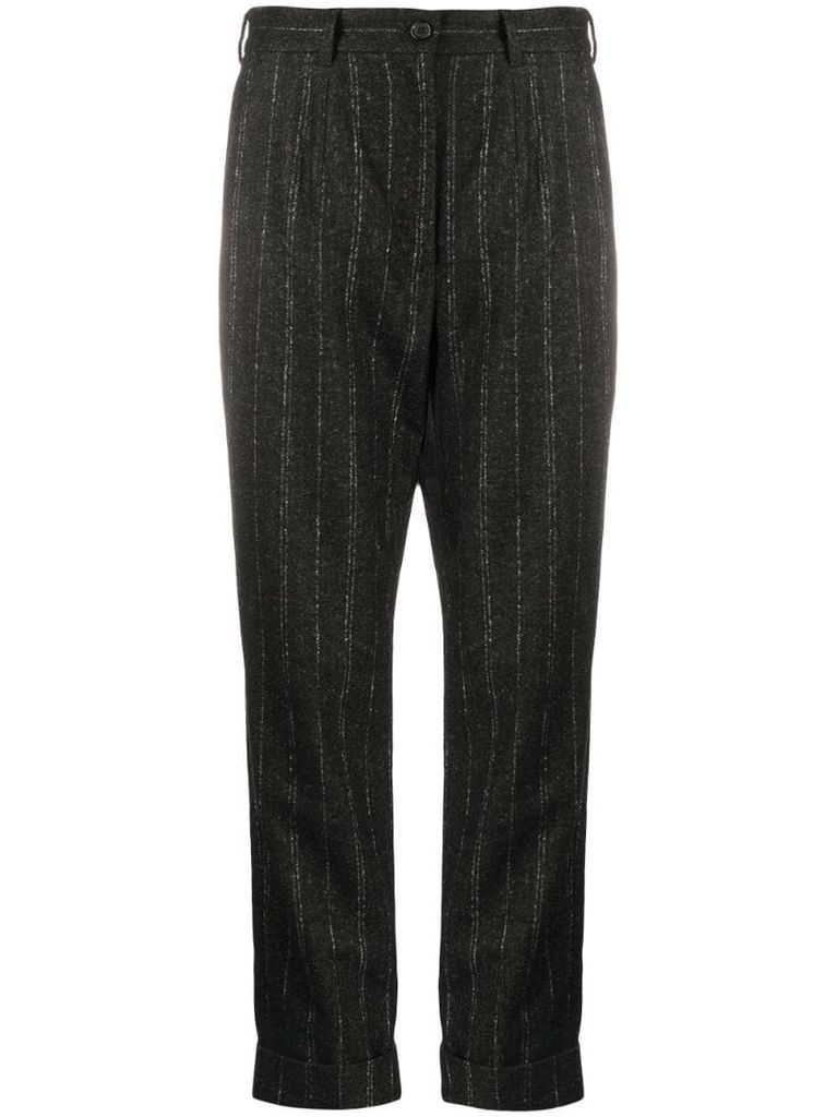 pinstripe cropped trousers