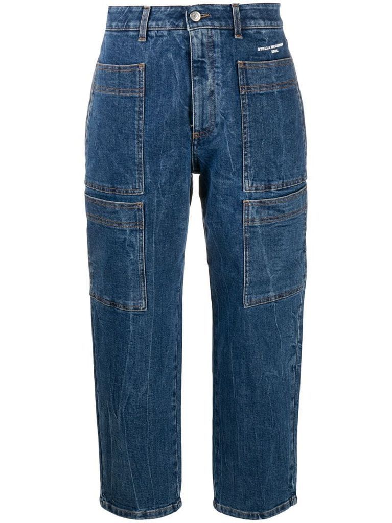 cropped multi-pocket jeans