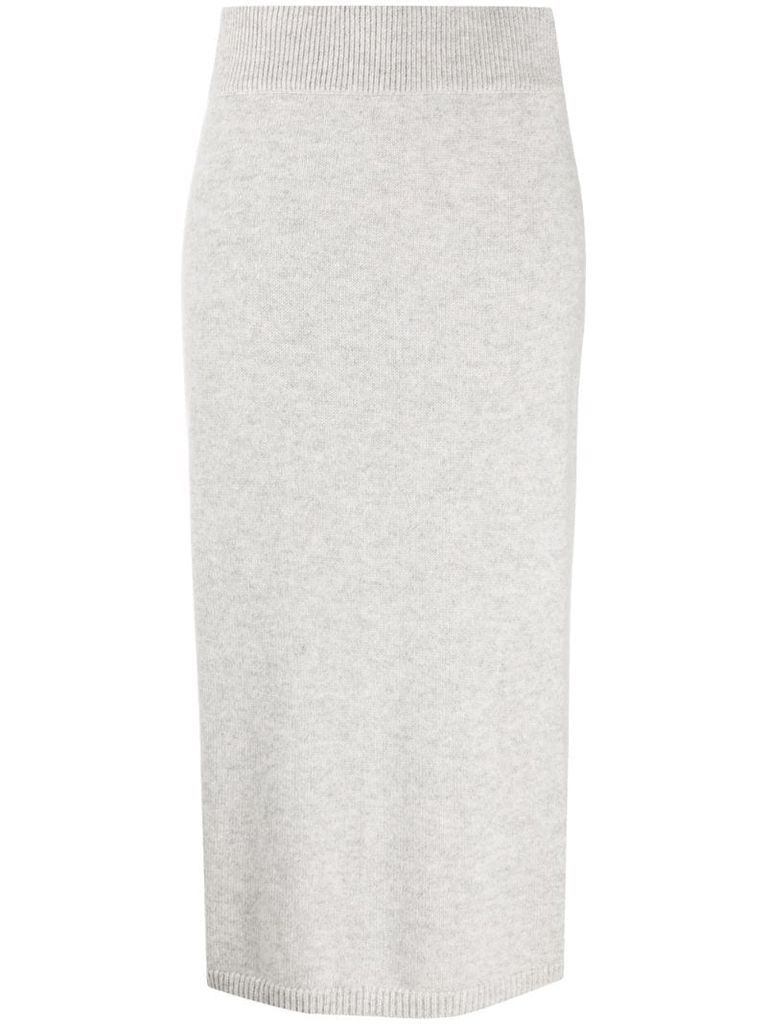 exposed seam cashmere skirt