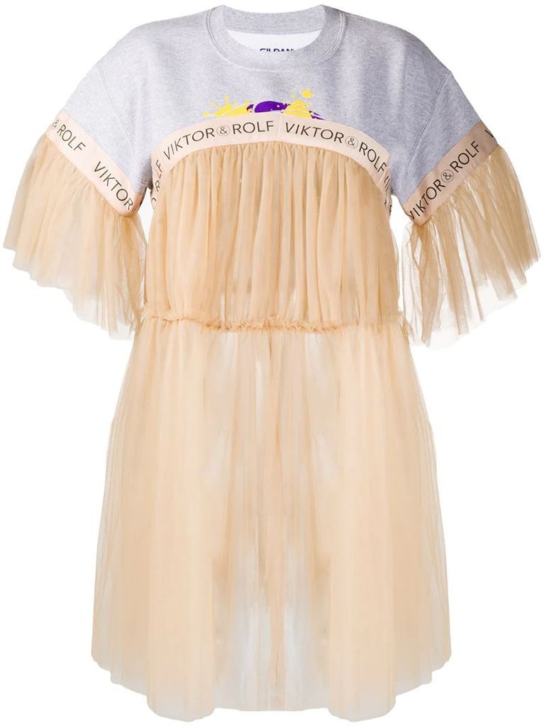 tiered tulle T-shirt