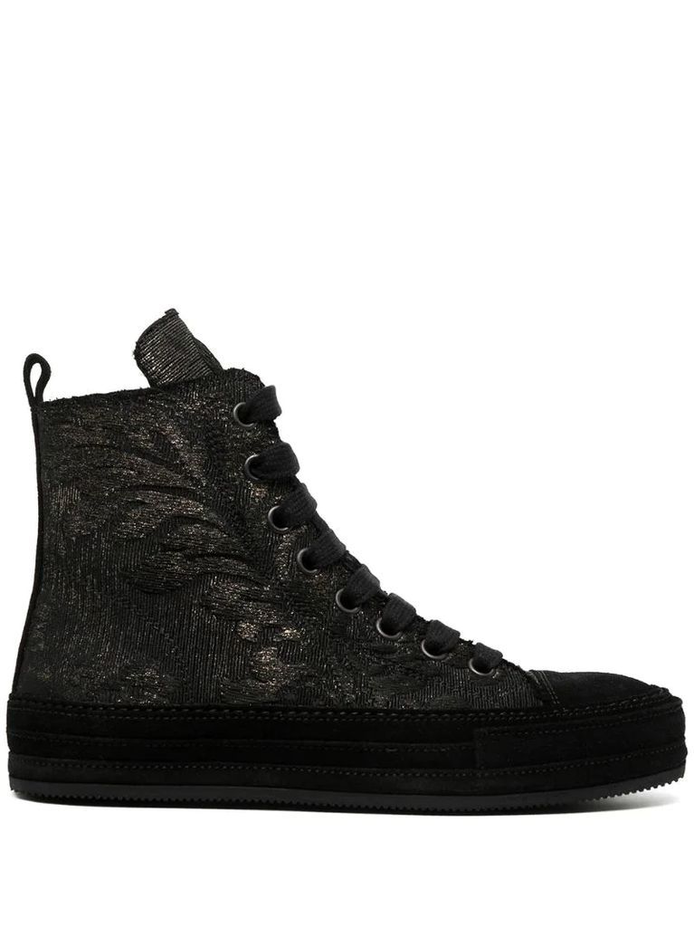 embroidered high-top sneakers