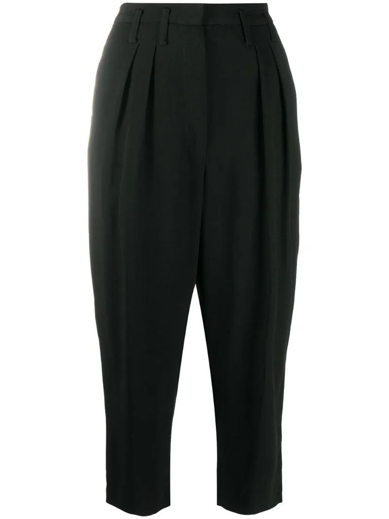 high rise cropped trousers