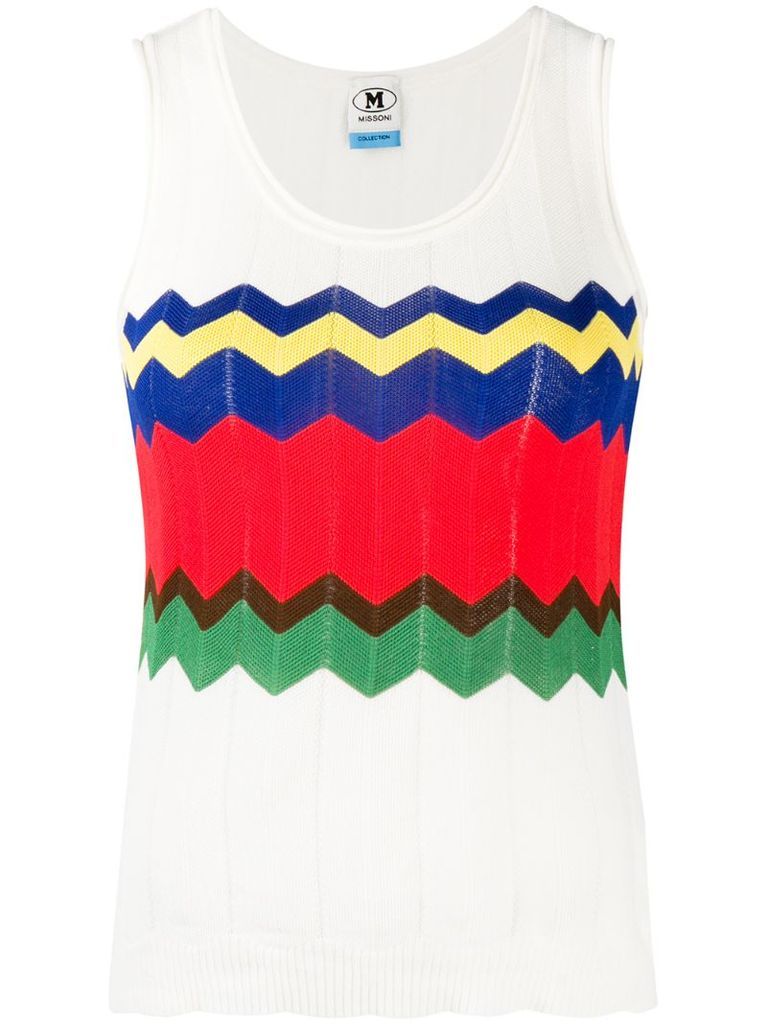 knitted zigzag tank top