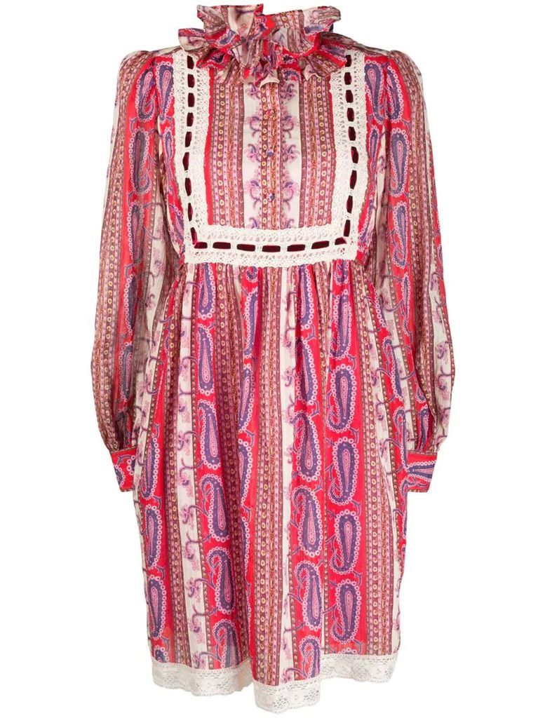 paisley-print prairie dress