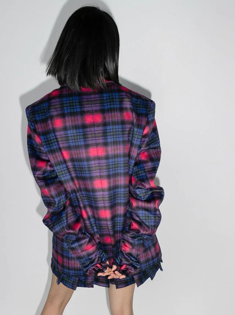 oversized check double-breasted blazer