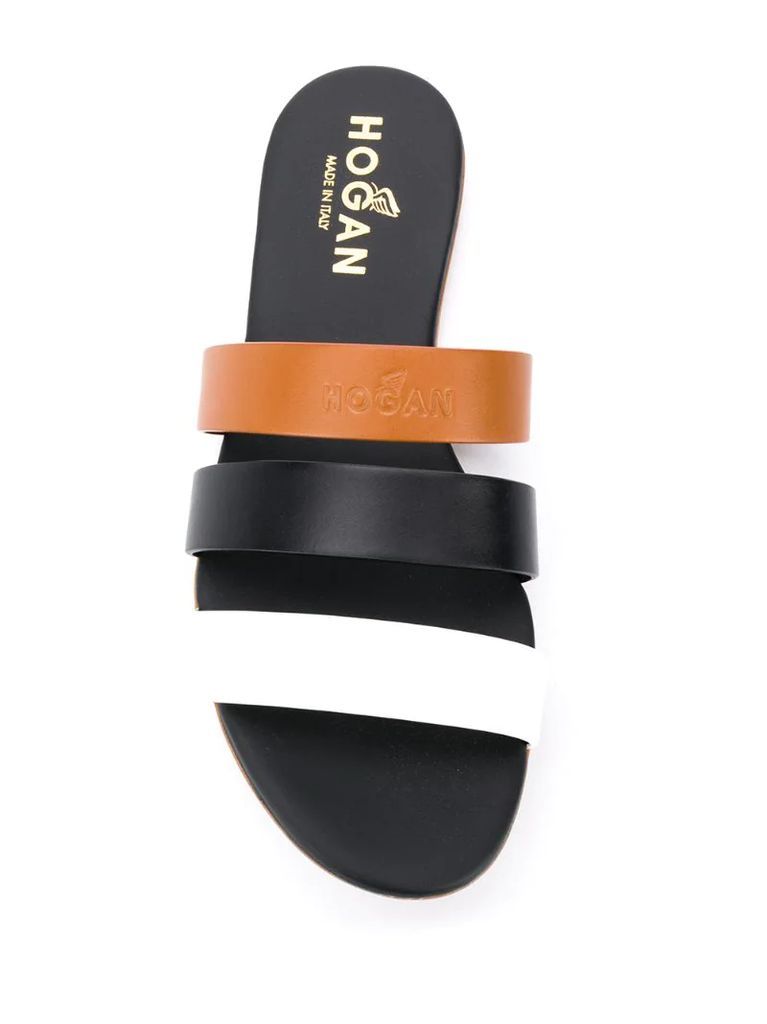 strappy logo sandals