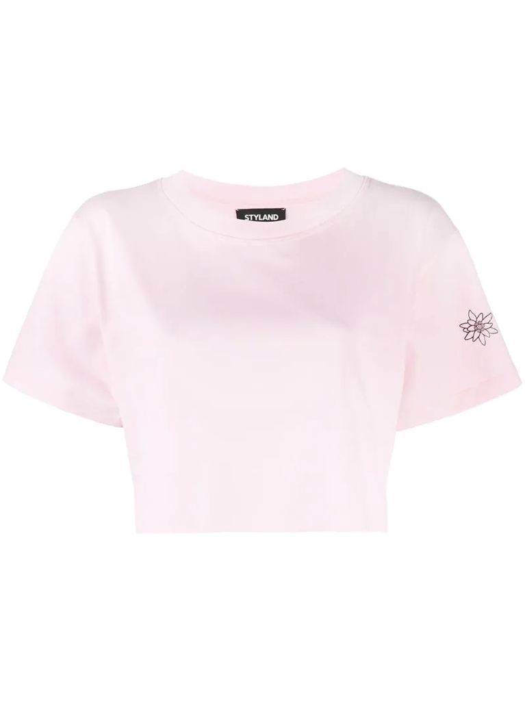 cropped jersey T-shirt